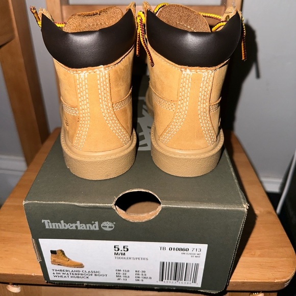 Kids Tan Boots with Yellow Laces - Picture 3 of 4